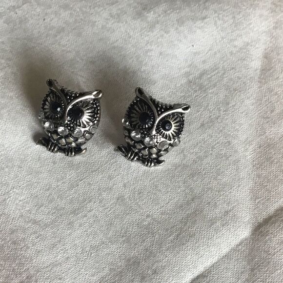 $12 ea or 3/$25. Silvertone Owl Ear & Necklace Set - Picture 2 of 10